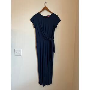 Mi Ami for Francesca’s Tie‎ Front Navy Blue Jumpsuit Women’s Size Medium NWT